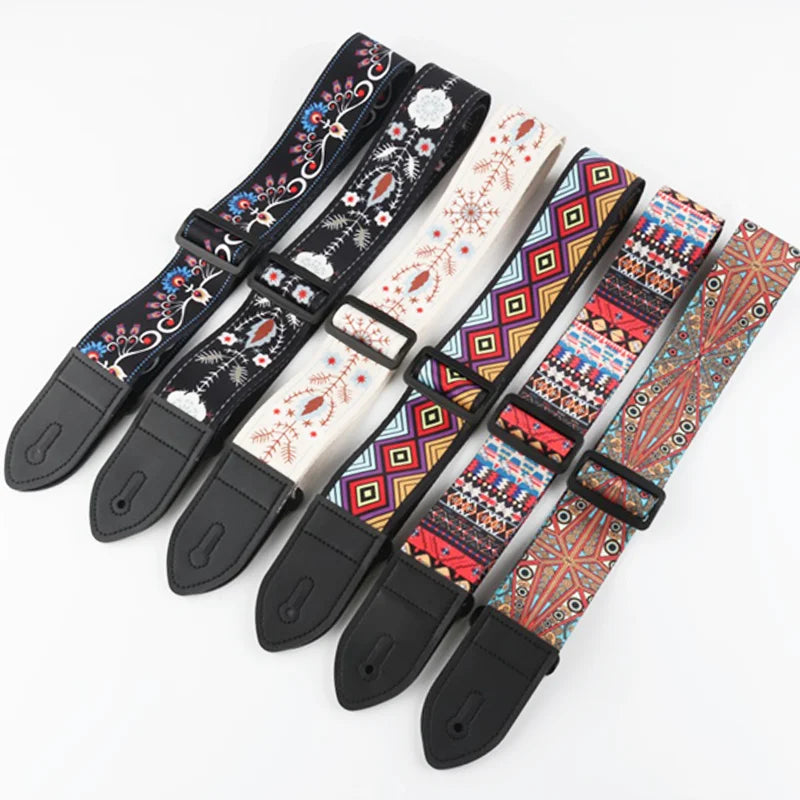 Classic Vintage Style Professional Adjustable Length Guitar Strap Comfortable Shoulder Support Instrument Accessories Belt