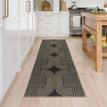 European Loop Pile Runner Rug Carpet Modern Geometric Design Anti-Slip Easy Clean Large Machine Made Polyester Carpet for Living
