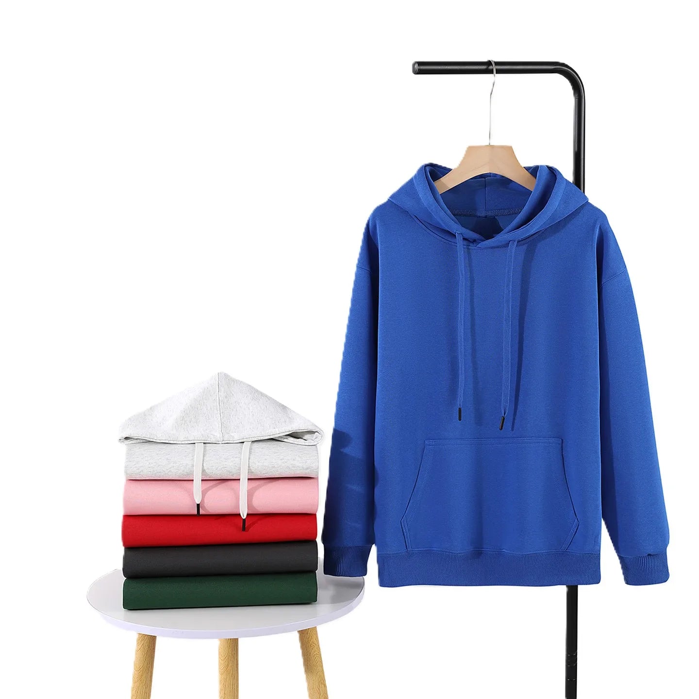 Bangladesh China Factory Price 350g Cotton Hoodie Sweatshirt Unisex Loose Fit Pullover Autumn Trendy 17 Colors Pullover Hoodies
