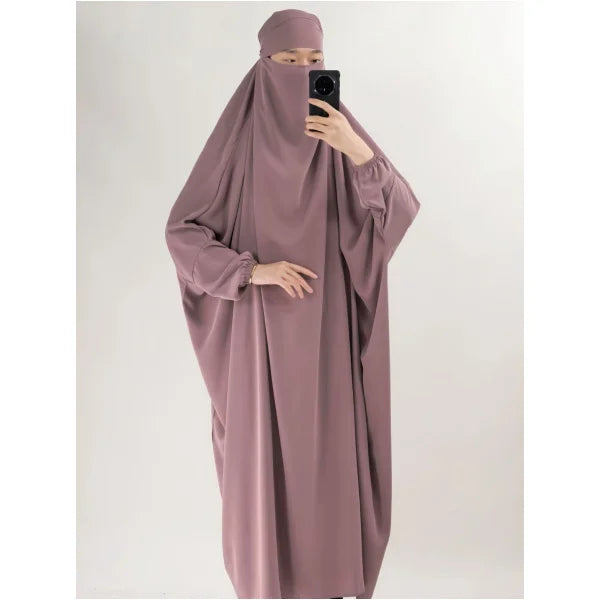 Very Loose Fit and Free Size One Piece Jilbab with Adjustable Nose Piece for Girls and Women