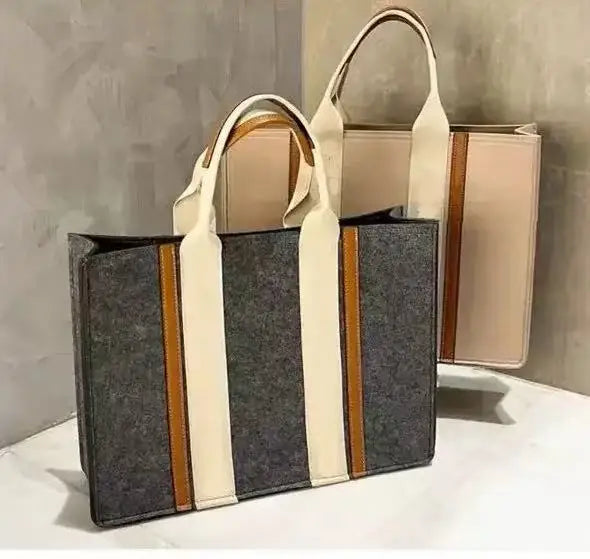 MU Custom logo Shoulder Felt Bag Large Capacity Letters Felt Bag Handbag Office Reusable Hard Felt Tote Non Woven Felt Bag