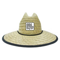 Custom Logo Lifeguard Straw Hat Under Brim Pvc Patch UV Protective Summer Large Shade Men Straw Hats Beach Hat