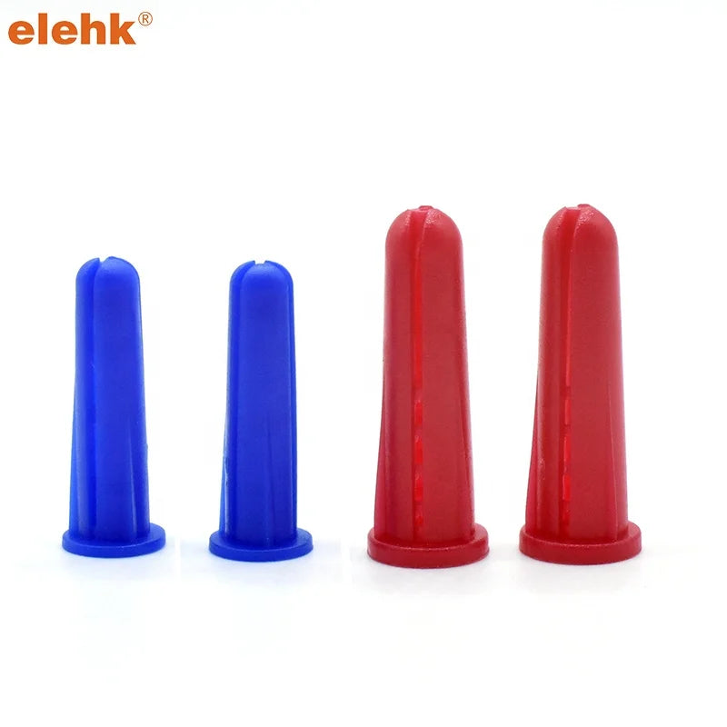 Elekh 5*20MM Zinc Plated Galvanized Conical Plastic Wall Plug Drywall Hollow PE Wall Anchor 5000PCS/BAG