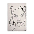 Made In Germany - Home Decor Canvas Picture Face Oneliner - Wall Mural In Cream And Black - Canvas Picture On Stretcher Frame