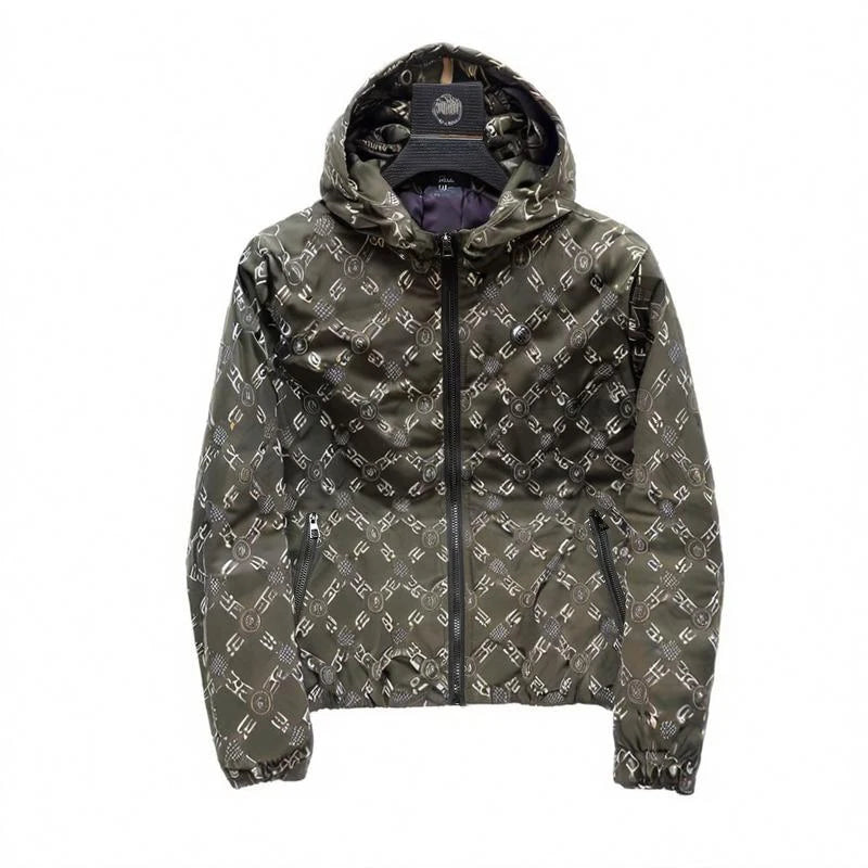 High Quality Custom Men's Streetwear Stand Hooded Bomber Jacket European Style Fashion Casual Eco-Friendly Waterproof Zipper