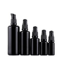 Cosmetic Packaging  15ml 30ml 50ml Fine Mist  Spray Bottle Black Glass Bottle Serum Pump Bottle With Dropper