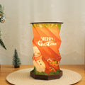 Creative Customized Snowman Folding Rotating Table Lamp USB Night Light Company Christmas Gifts Rotary Solid Wood Table Lighting