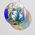 Custom Designed 12-Inch Stained Glass Suncatcher Intricate Light Effects Rich Colors Christmas Gift for Windows Made of Metal