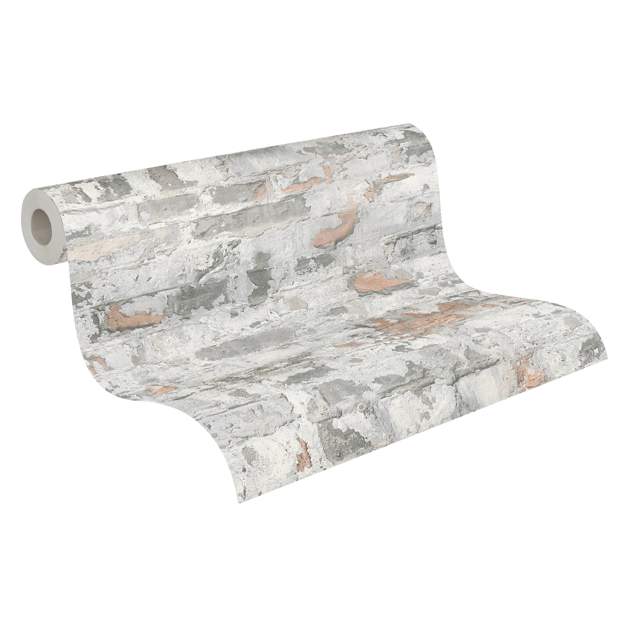 Made in Germany - Wallpaper rolls Stone Grey White Red Black - Non Woven Vinyl - Wallpaper Stone Look for Walls - 1005 x 053 m