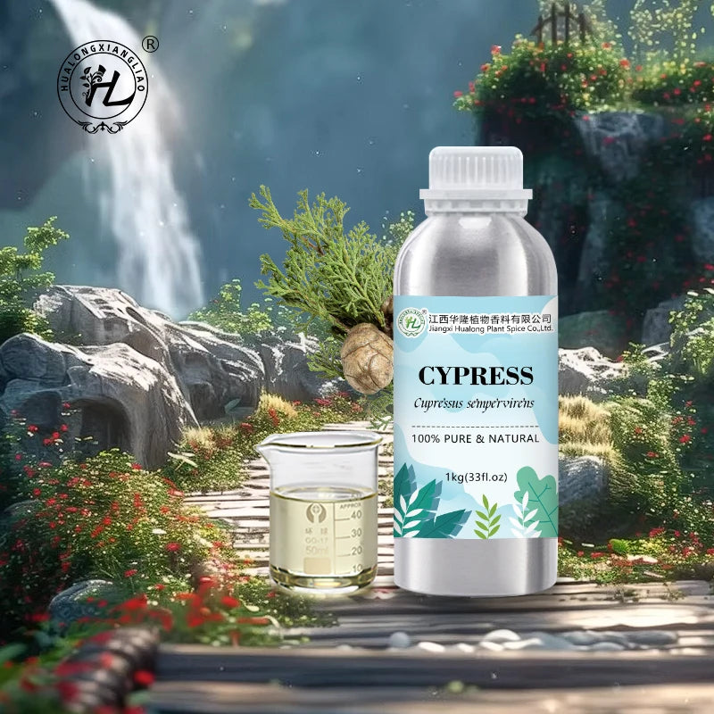 Mediterranean Cypress Essential Oil Organic for Hair - 100% Pure Natural Cupressus Sempervirens Leaf Steam Distilled | Bulk 1kg