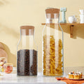 Airtight Transparent Counter Water Carafe Storage Food Coffee Bean Sugar Glass Jar With Cork Lid