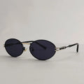 Logo Custom 2025 Vintage Men Women Alloy Punk Sun Glasses UV400 Small Frame Oval Sunglasses
