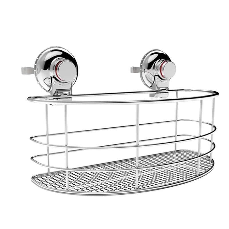 Hot Sale Wall Mounted Stainless Steel Single Tier Caddy for Shower Very Strong Suction Cup Stainless Steel Shelves