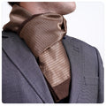 Exve Exclusive Elegant Double-Sided Bronze Brown Self-Patterned Jacquard Woven Traditional Turkey Scarf & Shawl