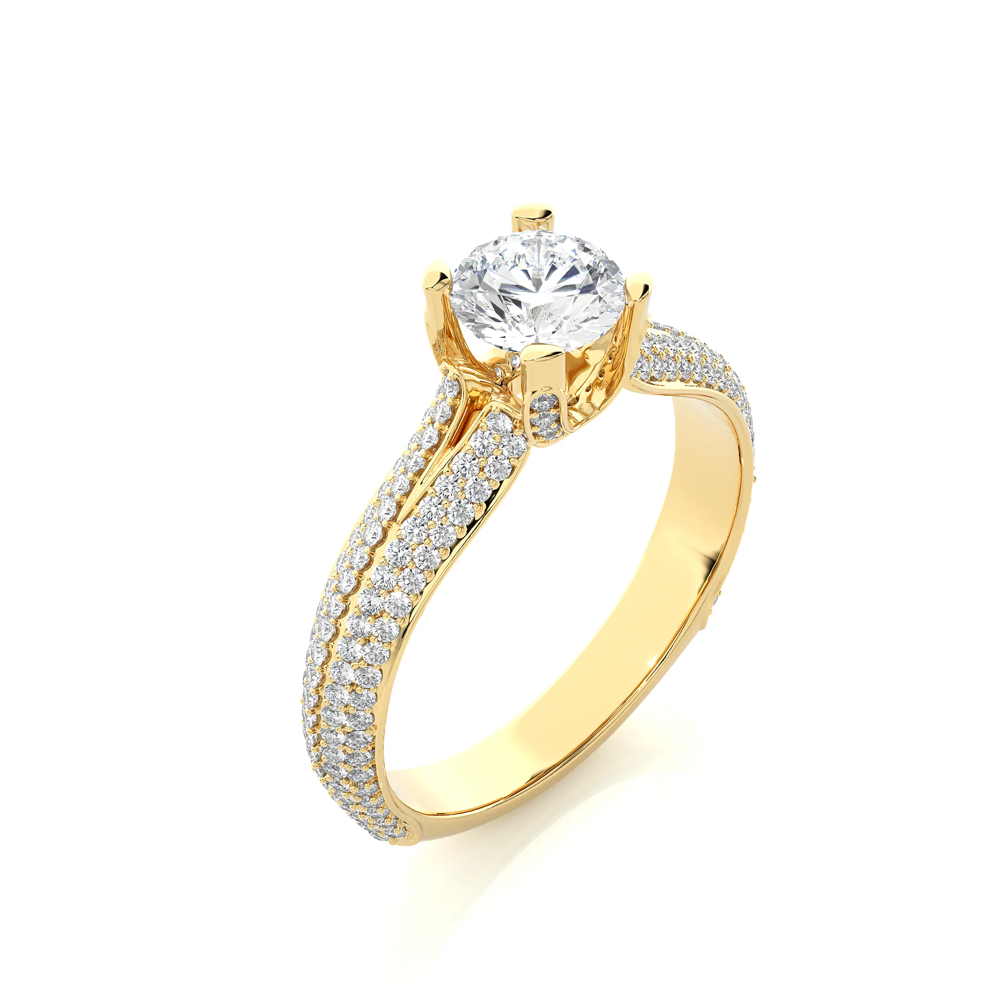 Indian Manufactured Rose Gold Diamond Engagement Ring for Women 14K Gold Plated IGI Certified Unique Design