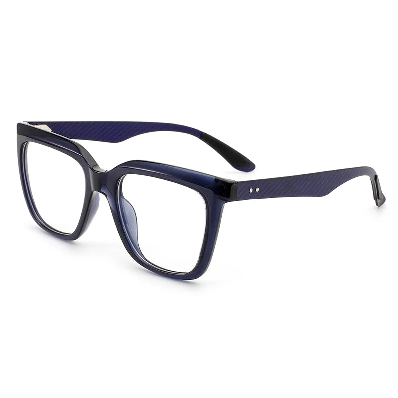 Unisex UV400 Custom Logo Anti Blue Light Glasses with Square Frame Optical Eyewear for Men with Geometric Pattern