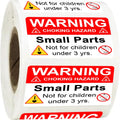 Warning Hazard Labels 1x 2 Inch Red Small Parts Suffocation Warning Stickers Not for Children Under 3 Years Labels