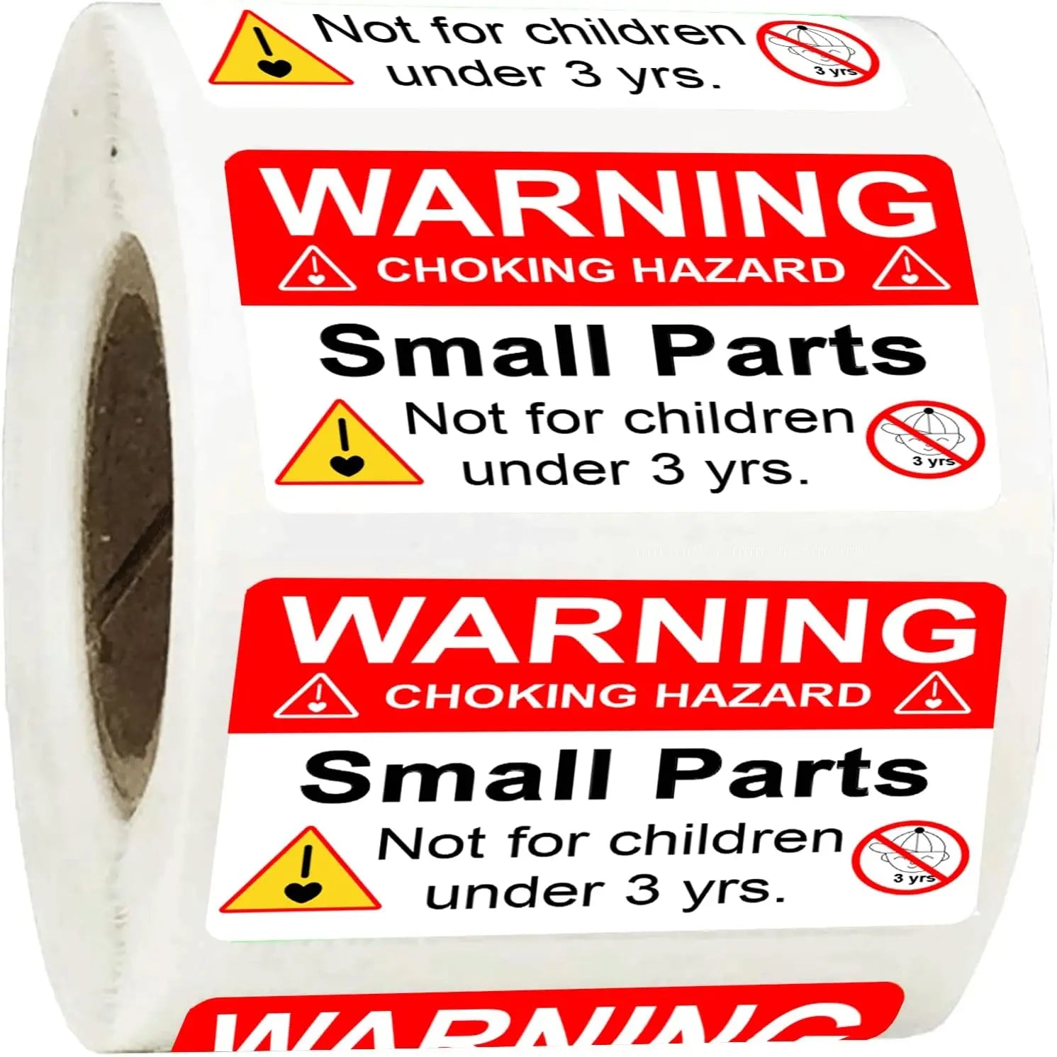 Warning Hazard Labels 1x 2 Inch Red Small Parts Suffocation Warning Stickers Not for Children Under 3 Years Labels