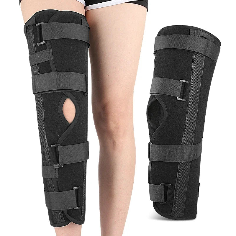 Melenlt Adjustable Aluminum Alloy Knee Immobilizer Brace Straight Leg Stabilizer for Injury Recovery & Support