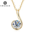 Luxury 925 Sterling Silver Solitaire Round 1CT D Color Diamond Moissanite Stone  Teardrop Pendant Necklaces for Women
