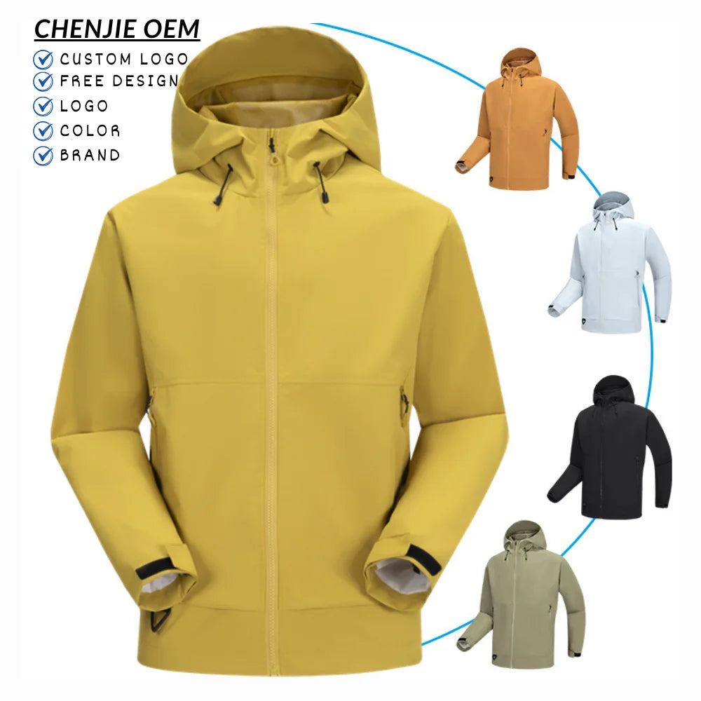 Outdoor Hiking Jacket Waterproof Windbreaker Jacket Tactics Coat High Quality Waterproof Sport Jacket With Hood Full