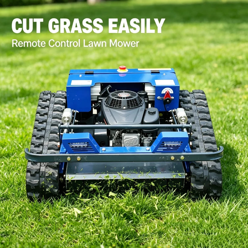 Rubber Track Crawler RC Gas Lawn Mower Remote Control Grass Cutter for Green Project MegaBDM