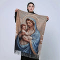 New Ladies Winter Soft Our Lady Fatima Long Pashmina Shawl Wrap Custom Catholic Virgin Mary Printed Cashmere Scarf 180*70cm