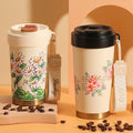 Eco Friendly Stainless Steel Cute Water Tumbler- Reusable Vacuum Flask Double Insulated Flower Mugs Bottles Gift Set Option