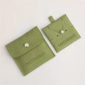 Custom Logo Ring Necklace Jewelry Package Microfiber Snap Button Pouch Bags Jewelry Bags With Logo Custom With Insert Pad Card
