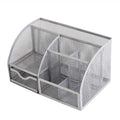 Mesh Desk Organizer Multifunctional Desktop 6 Compartments and 1 Drawer Organizer Office Supplies Holder