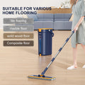 Scratch Clean Flat Mop with Double Bucket Self-Wringer Microfiber Fabric Telescopic Handle for Household Floor Cleaning