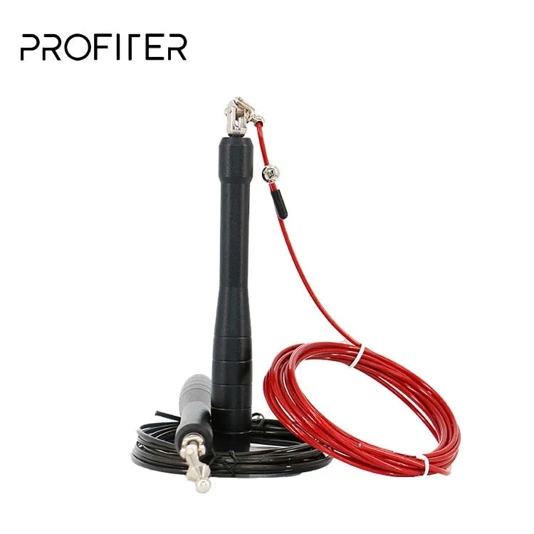 Profiter High Quality Adjustable Speed Jump Rope with Steel Cable for Unisex Fitness Training and Joint Bearing