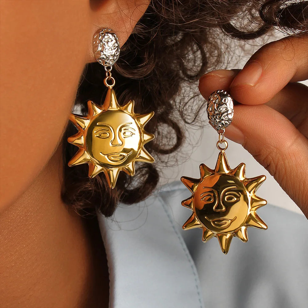 Summer Beach Sunburst Statement Drop Earring New Creative Boho Dangle Earring