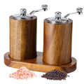 Acacia Wood Salt Mill Spice Shakers with Adjustable Ceramic Core Pepper Mills With Hand Crank Manual Wooden Pepper Grinder