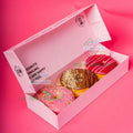 Custom Printing Logo Printed Single Biscuit Box Bakery Donuts Packaging Box for Cookie Pink Paper Cookie Box