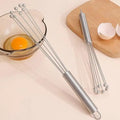 Stainless Steel Handle with Ball Whisk Manual Mixing Tool for Baking Kitchen Use