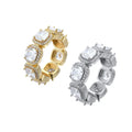 Low MOQ Wholesale Luxury Cubic Zirconia Jewelry Bling Hip Hop square Stone Ring Designs for Men