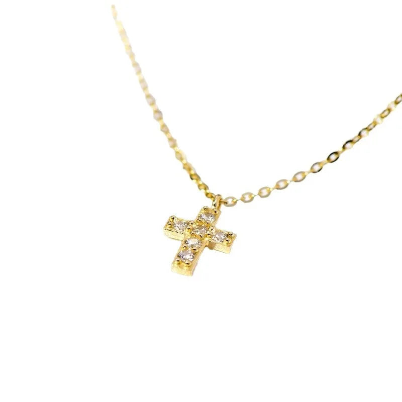 Wholesale 925 Silver Cross Designer Fashion Pendant Necklace Simple Style for Women Fine Jewelry