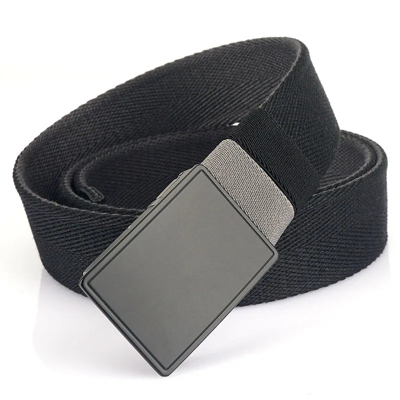 2 in 1 Luxury Automatic Rotating Alloy for Buckle Custom Logo Double Sided Fabric Outdoor Casual Men's Belts 38mm Canvas Belt