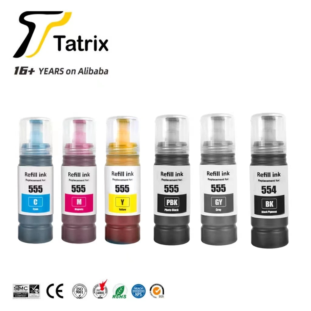 Tatrix epson T554 554 555 refill Ink for Epson L8160/L8180 MegaBDM