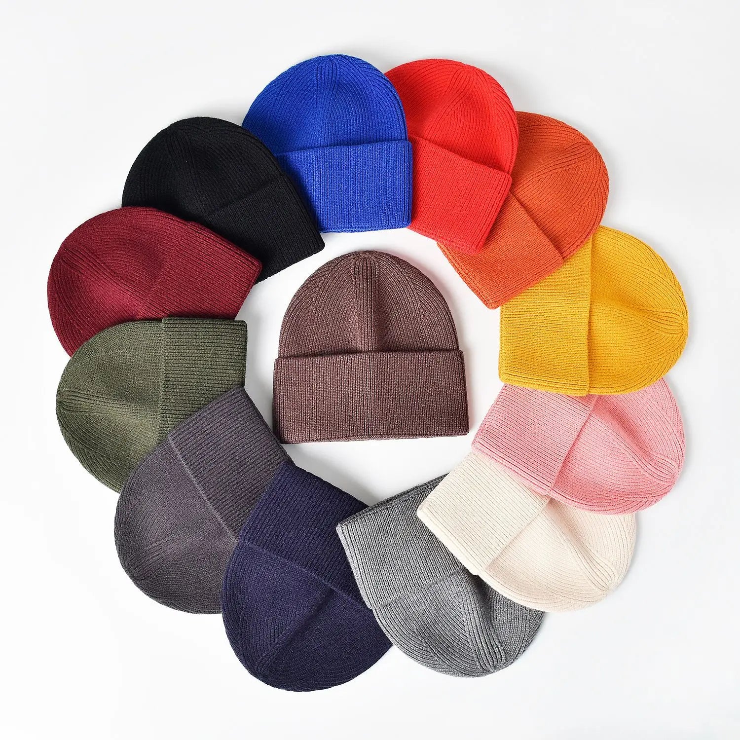 Custom Logo Embroidered Winter Acrylic Knit Beanie Hats Character Camouflage Plaid Bows Fruit Dot Argyle Design
