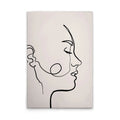 Made In Germany - Home Decor Canvas Picture Face Oneliner - Wall Mural In Cream And Black - Canvas Picture On Stretcher Frame