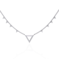 Minimalist Style Lab-Grown Diamond Chain Necklaces for Women 14K Gold Plated Round Brilliant Cut Triangle Neck Style