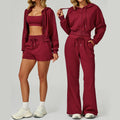 GC Zipper Sports Suit Hooded Casual Loose Versatile Sweatshirt Outdoor Running Sportswear Women Women Yoga Sports Set Autumn MegaBDM