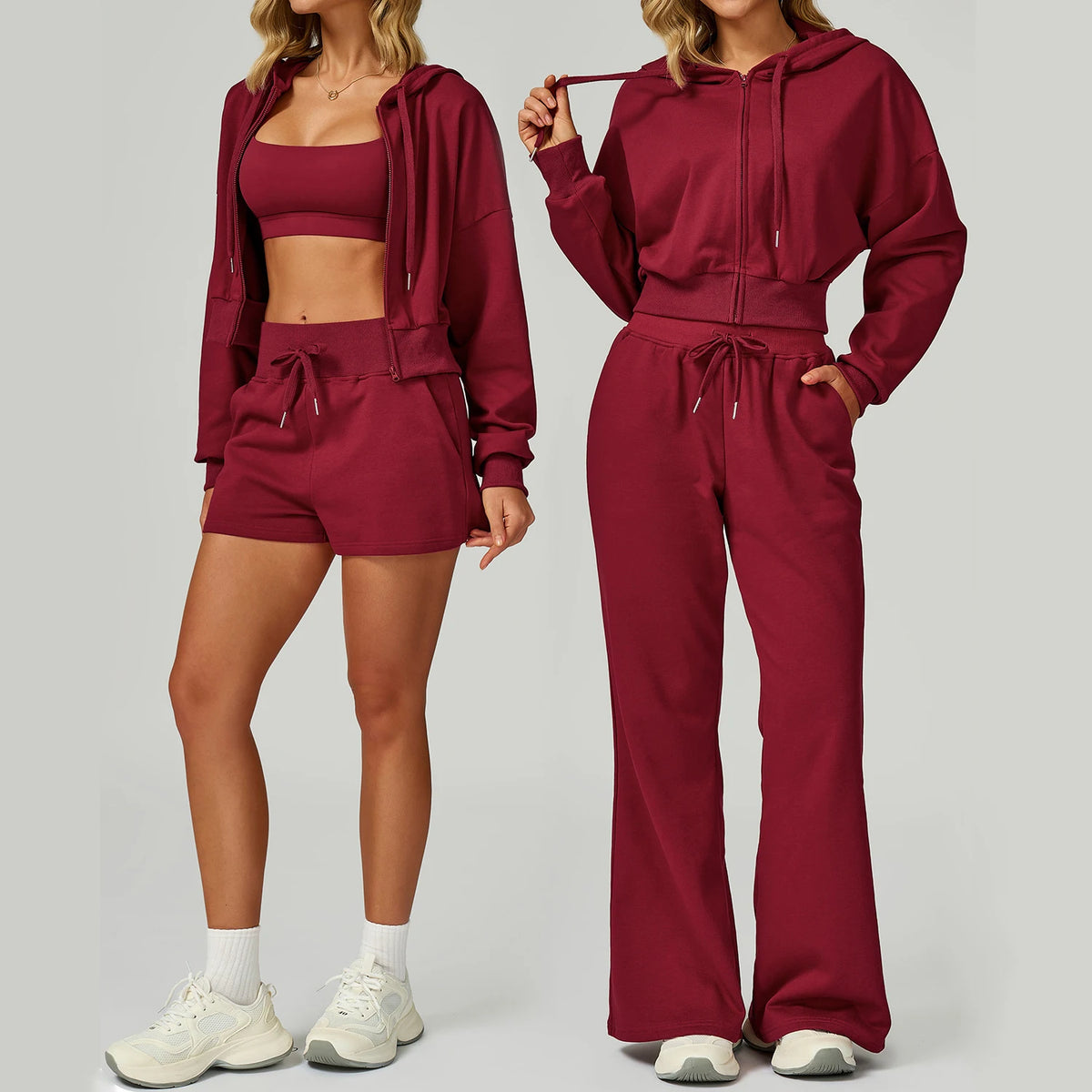 GC Zipper Sports Suit Hooded Casual Loose Versatile Sweatshirt Outdoor Running Sportswear Women Women Yoga Sports Set Autumn MegaBDM