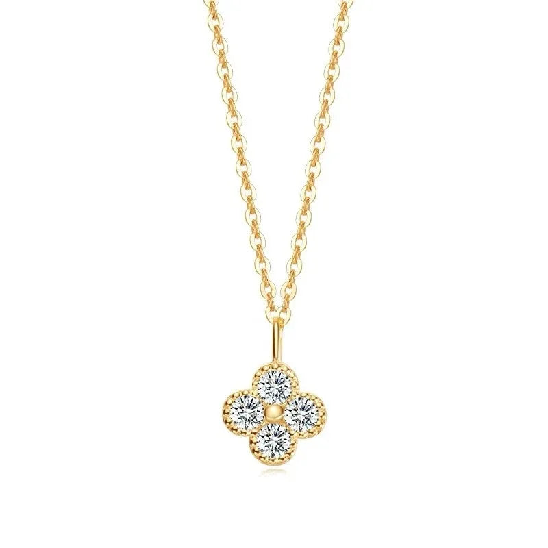 Wholesale Fashion Jewelry S925 Sterling Silver Moissanite Necklace Luxury Simple Style for Women Gift Party