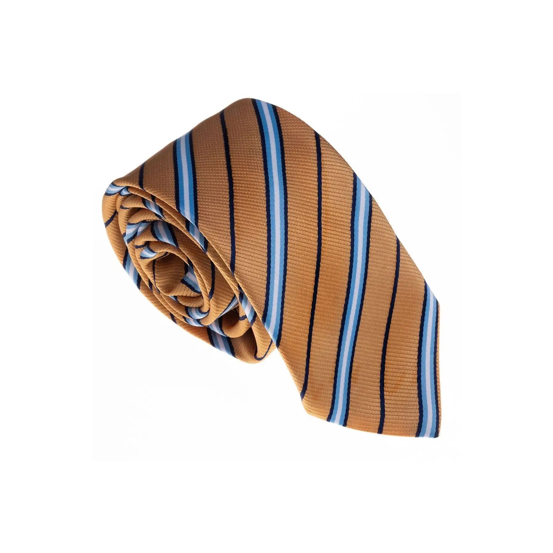 Yellow Navy Blue Italian Tie for Men Adult Standard Width Weaving Fabric One Size