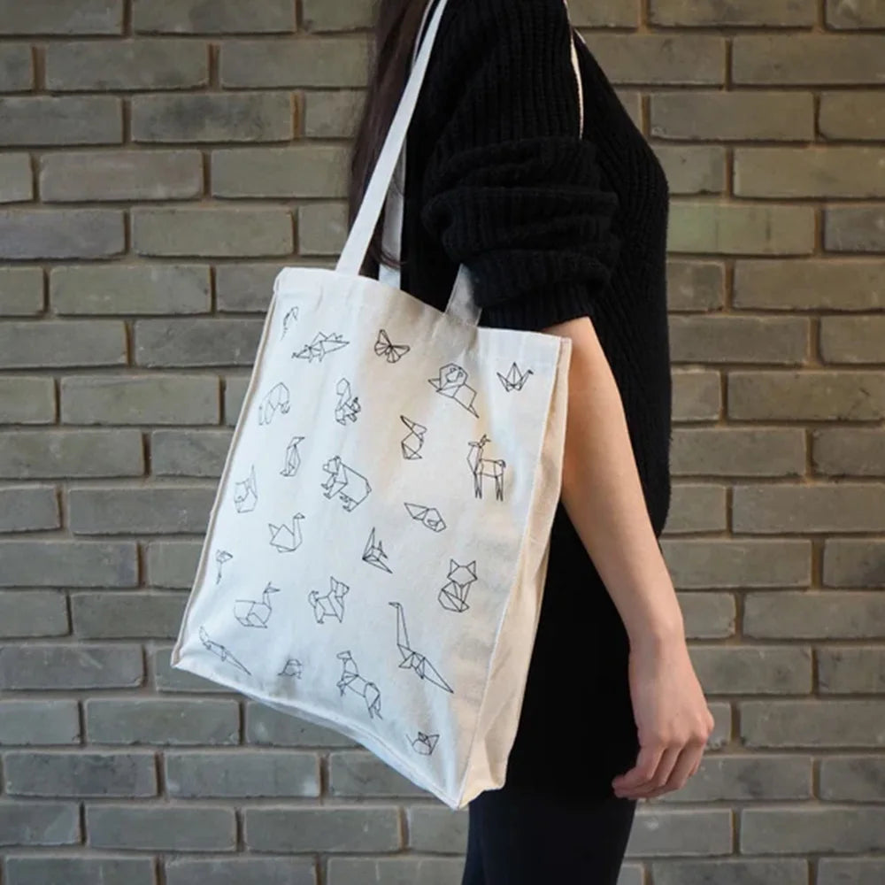 Customize Cotton Portable Shopping Backpack Canvas Bag Custom logo Shopping Shoulder Cotton Bag