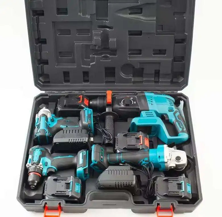 Hot Selling Cordless Lithium Battery 4 in 1 Brushless Impact Wrench Angle Grinder Hammer Drill Power Tool Set