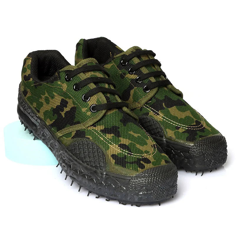 Jiefang Tactical Shoes Men's Pure Rubber Sole Camouflage Training Work Wear-resistant Shoe MegaBDM